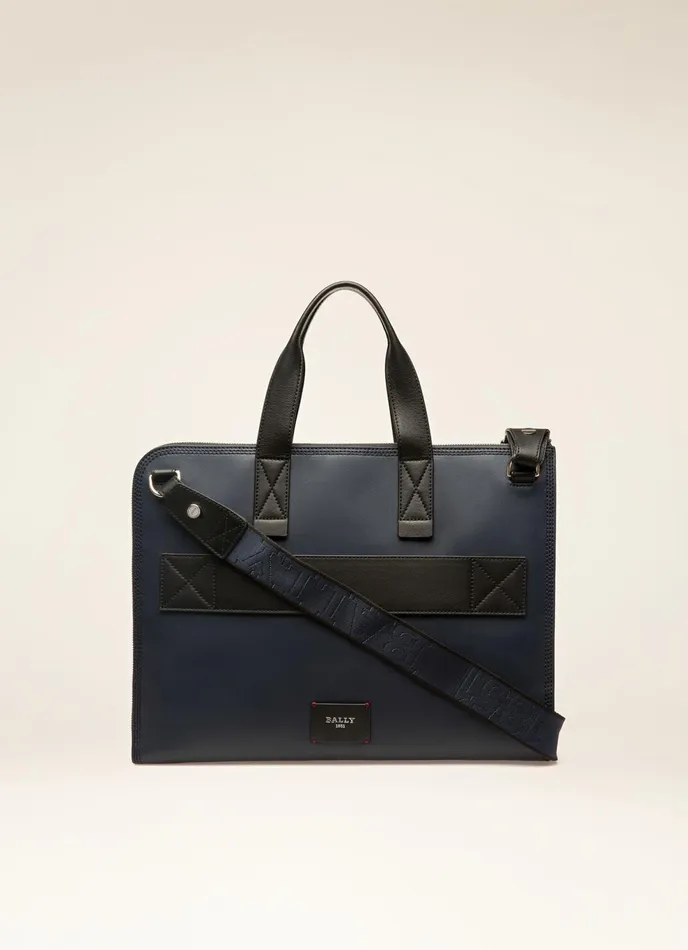 Men Bally Business Bags Henri 8211 Leather Business Bag In Navy