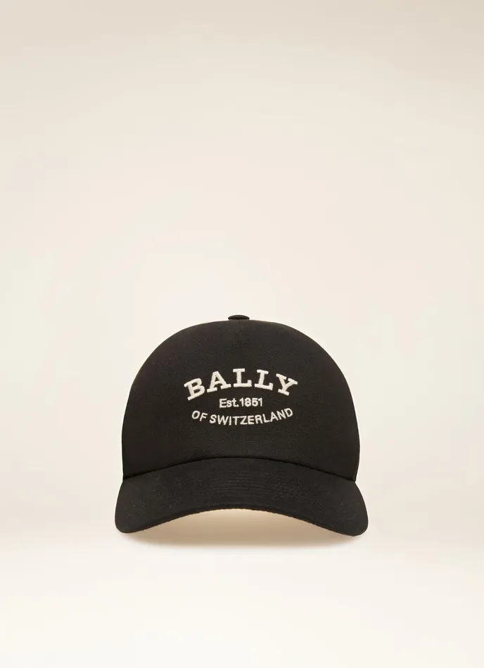 Men Bally Gloves And Hats Logo Baseball Cap 8211 Cotton Hat In Black