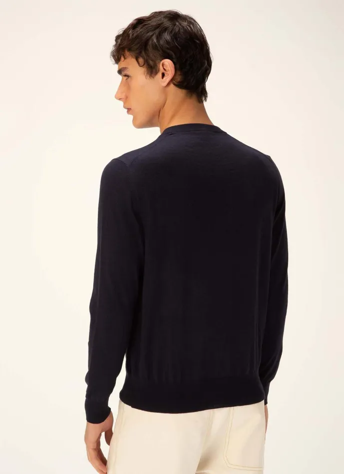 Men Bally Knitwear BChain Sweater 8211 Cotton and Cashmere Knitwear In Navy