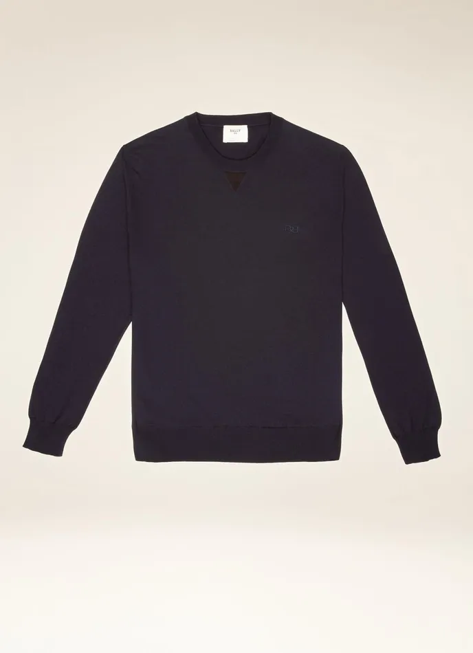 Men Bally Knitwear BChain Sweater 8211 Cotton and Cashmere Knitwear In Navy