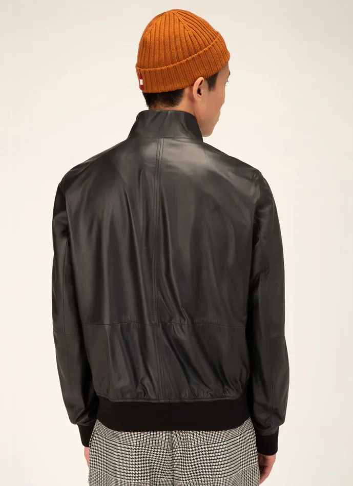 Men Bally Leather Bomber Jacket 8211 Leather Outerwear In Black