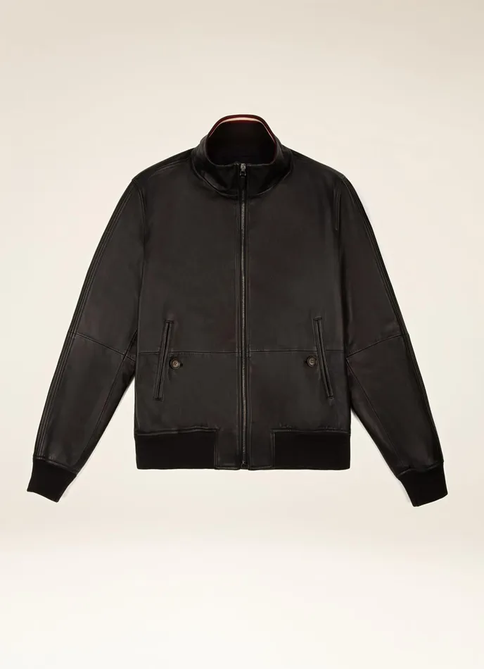 Men Bally Leather Bomber Jacket 8211 Leather Outerwear In Black