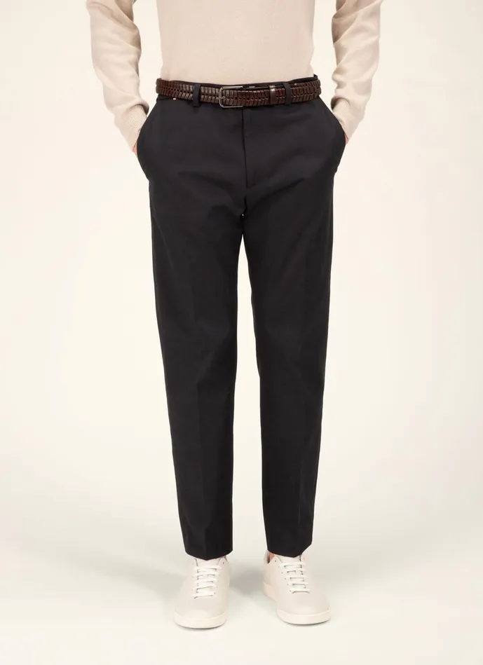 Men Bally Pants SlimFit Pants 8211 Techno Cotton Bottoms In Navy