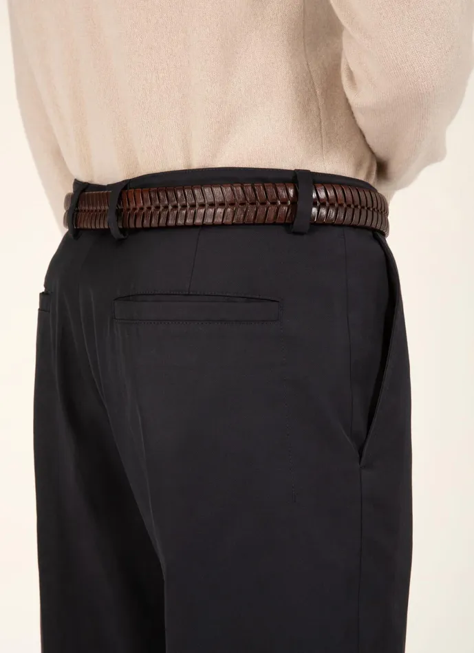 Men Bally Pants SlimFit Pants 8211 Techno Cotton Bottoms In Navy