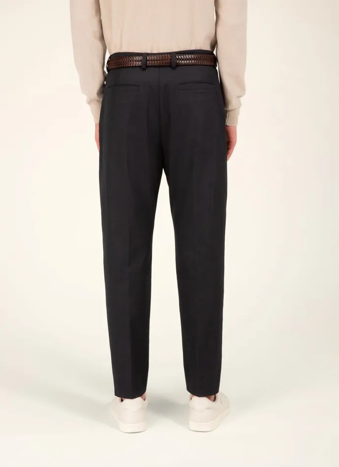 Men Bally Pants SlimFit Pants 8211 Techno Cotton Bottoms In Navy
