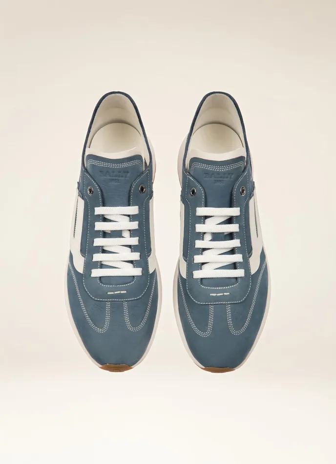 Men Bally Sneakers Demyl 8211 Leather Sneakers In Blue and White