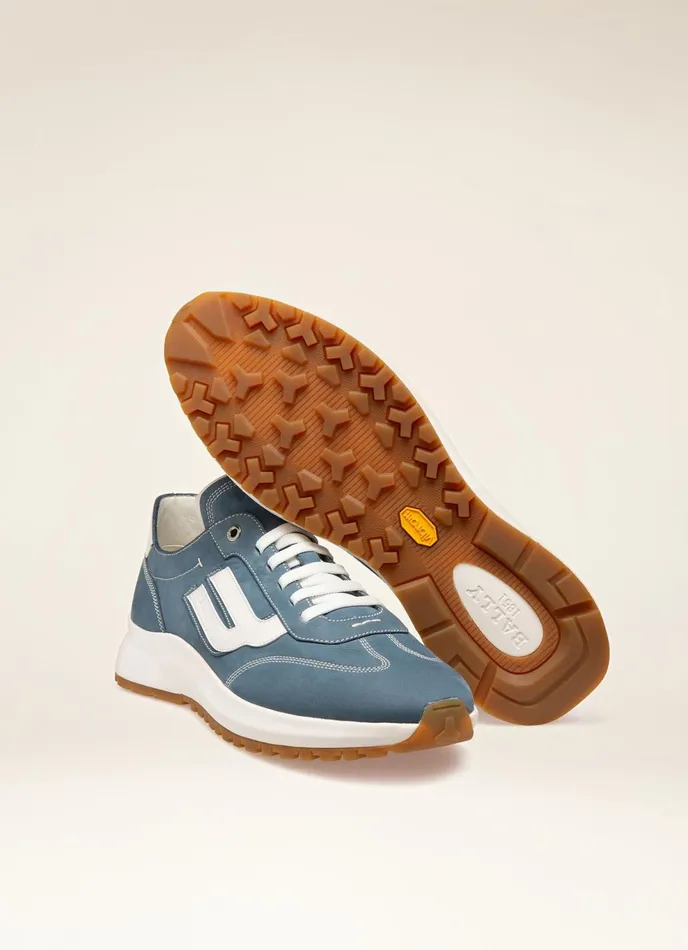 Men Bally Sneakers Demyl 8211 Leather Sneakers In Blue and White