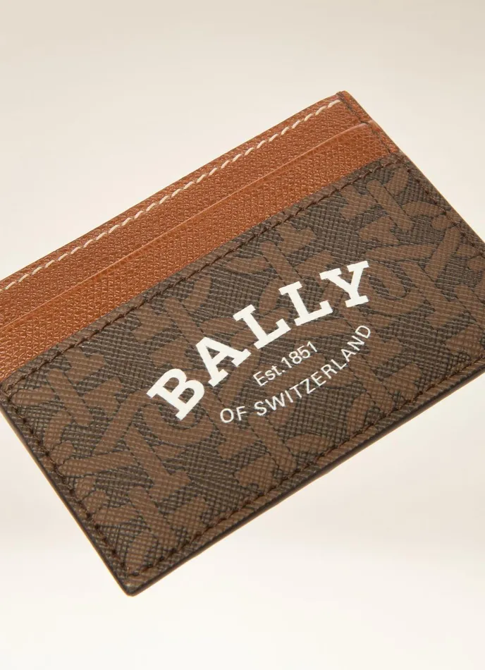 Men Bally Wallets Bhar 8211 TPU Card Holder In Brown