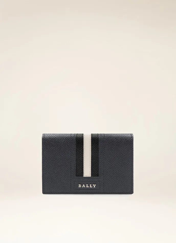 Men Bally Wallets Tyke 8211 Leather Card Holder In Blue