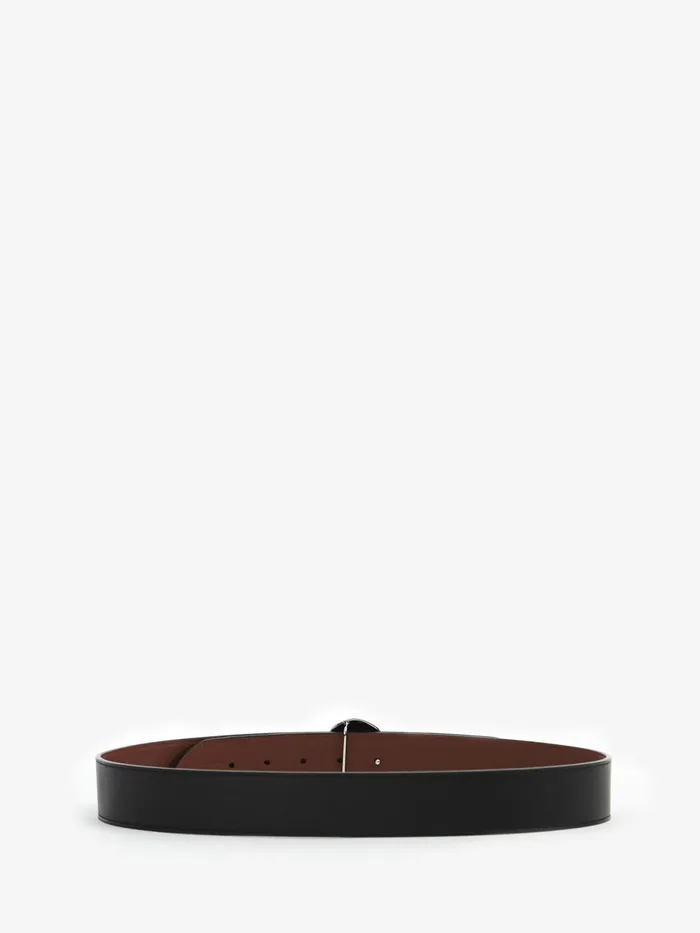 Men Belts Alexander McQueen 3D Skull Belt Black