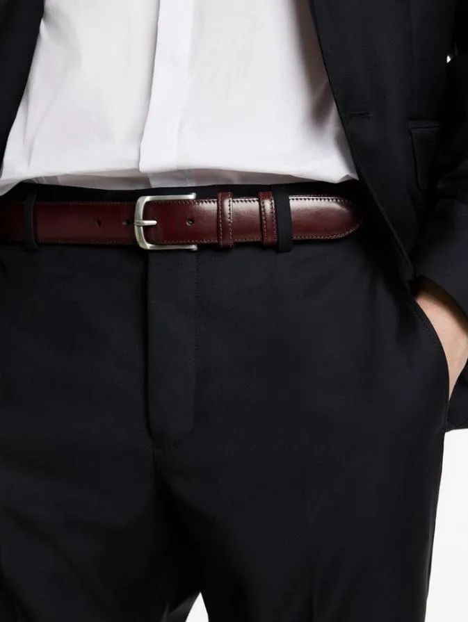 Men Belts John Varvatos DRESS BELT Burgundy