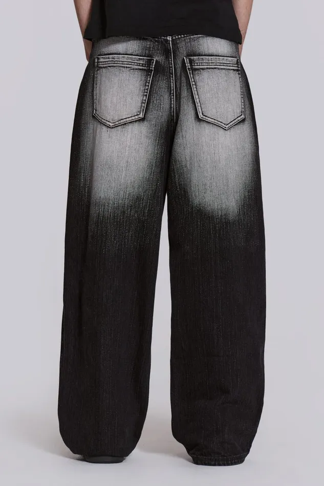 Men Black White Wash XL Colossus Jeans Jaded London Colossus Jeans