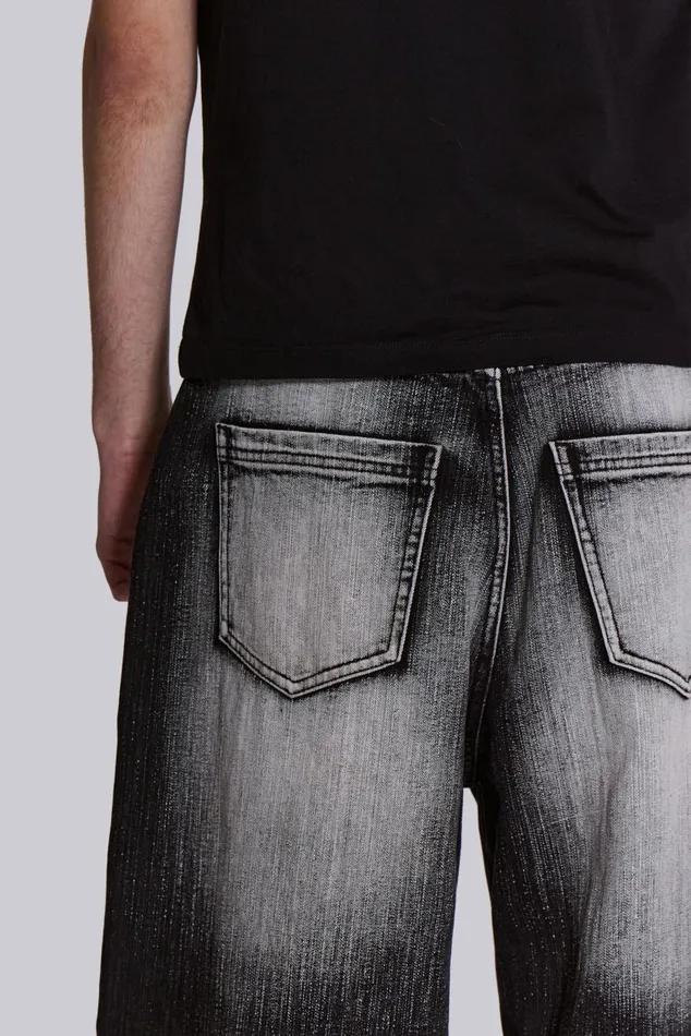 Men Black White Wash XL Colossus Jeans Jaded London Colossus Jeans