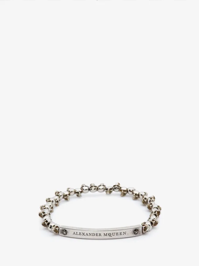 Men Bracelets Alexander McQueen Skull Bracelet Silver