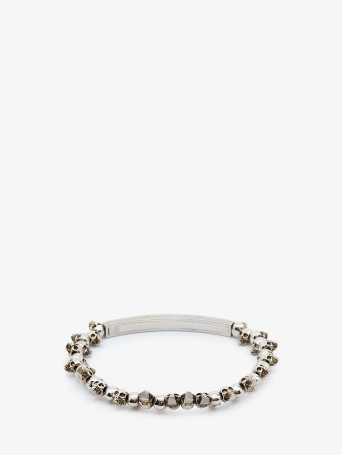 Men Bracelets Alexander McQueen Skull Bracelet Silver