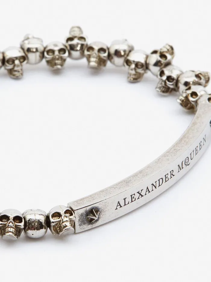 Men Bracelets Alexander McQueen Skull Bracelet Silver