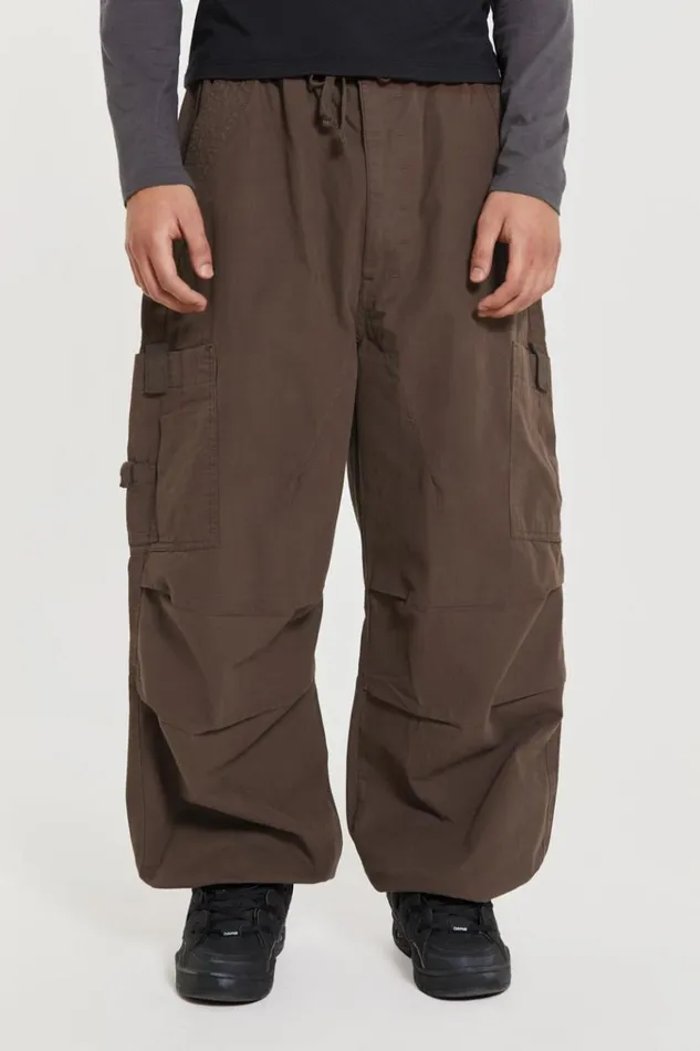 Men Brown Parachute Cargo Pants Jaded London Parachute Pants