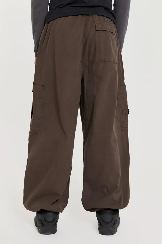 Men Brown Parachute Cargo Pants Jaded London Parachute Pants