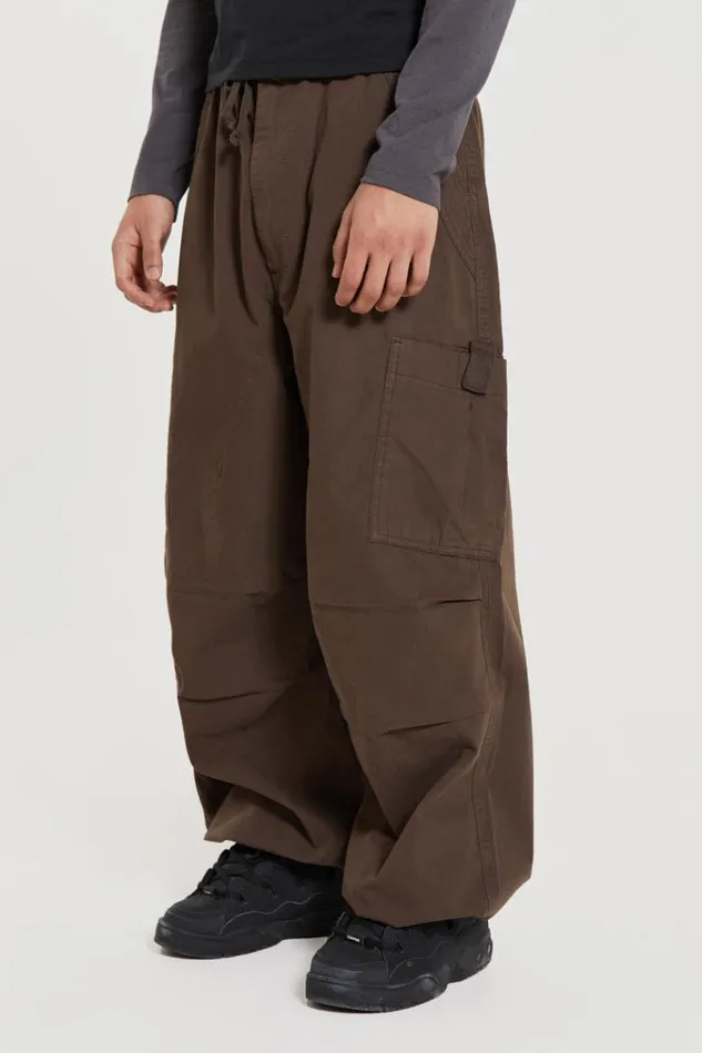 Men Brown Parachute Cargo Pants Jaded London Parachute Pants