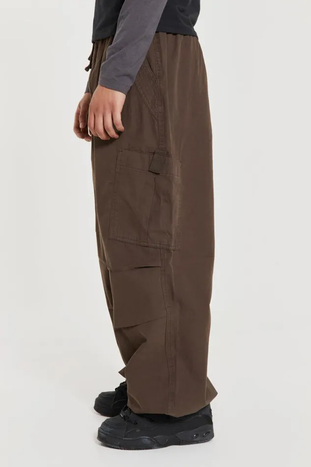 Men Brown Parachute Cargo Pants Jaded London Parachute Pants