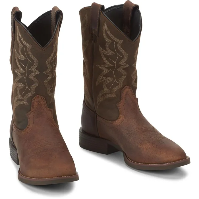 MEN Buster III 11034 Western Distressed Brown Justin Boots Western
