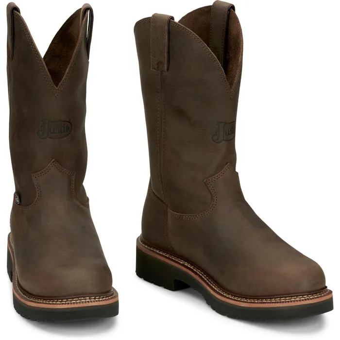 MEN Carbide 11034 Work Boot Hickory Brown Justin Boots Work