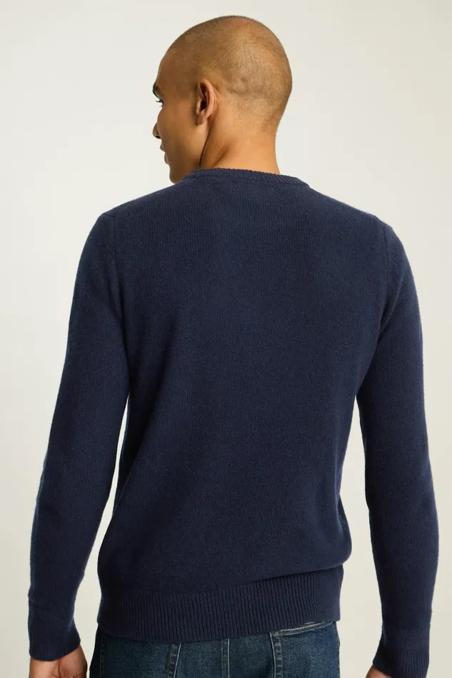 Men Cashmere Crew Neck Sweater Navy Blue Bonobos Crew and VNeck Sweaters