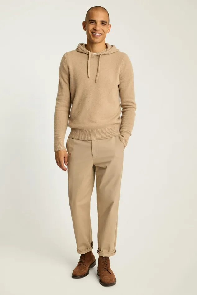 Men Cashmere Hoodie Camel Bonobos Sweatshirts and Hoodies