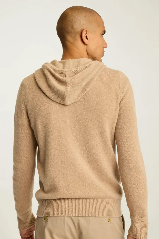 Men Cashmere Hoodie Camel Bonobos Sweatshirts and Hoodies