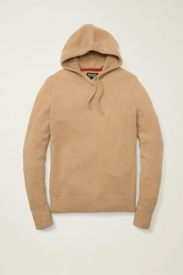 Men Cashmere Hoodie Camel Bonobos Sweatshirts and Hoodies