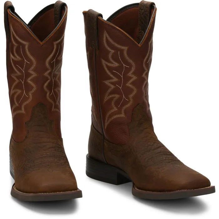 MEN Chet 11034 Western Pebble Brown Justin Boots Western