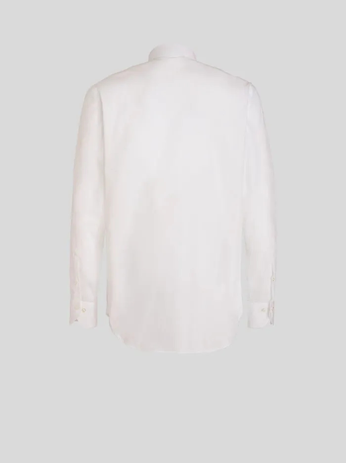 Men Cotton Shirt With Embroidered Plastron Etro Shirts