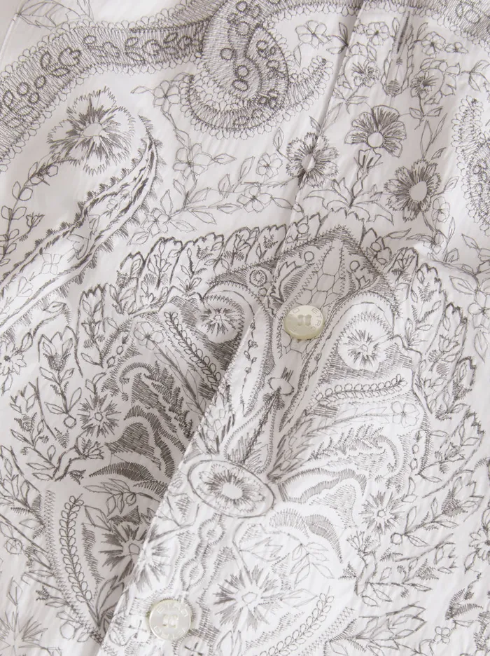 Men Cotton Shirt With Embroidered Plastron Etro Shirts