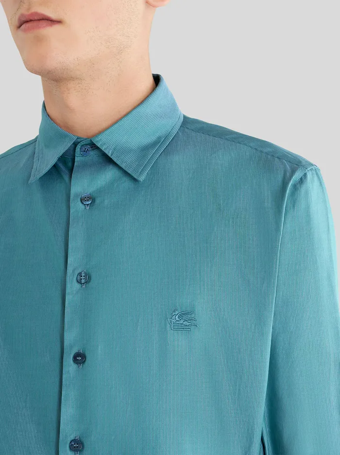 Men Cotton Shirt With Mini Logo Etro Shirts