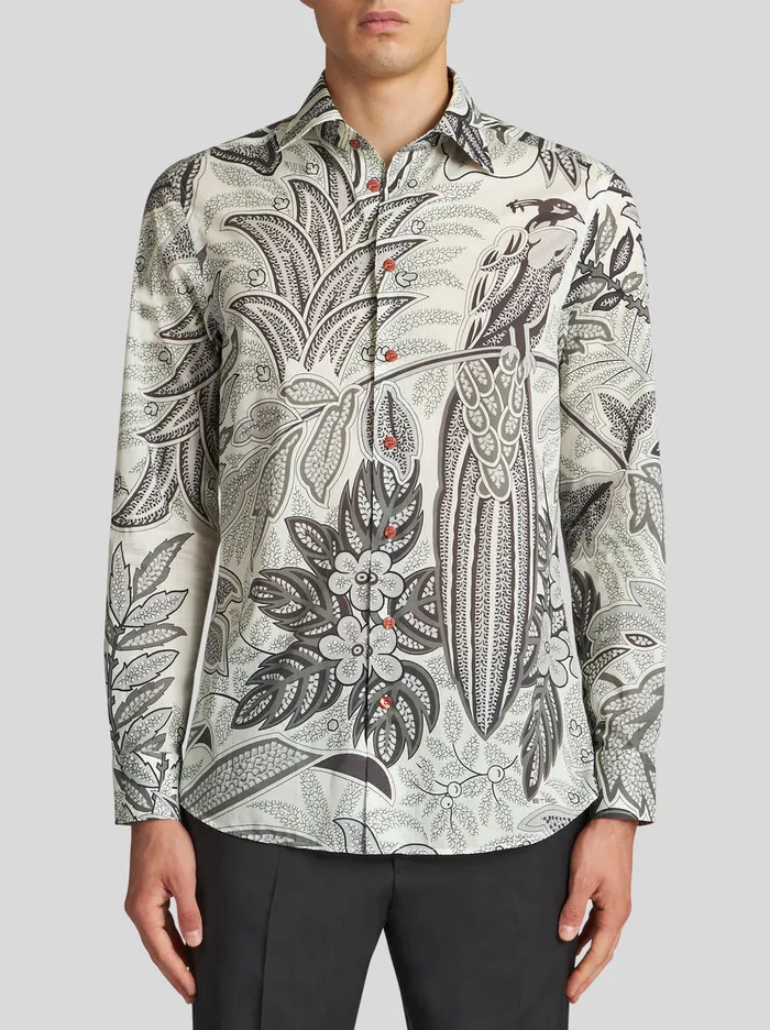Men Cotton Shirt With Print Etro Shirts