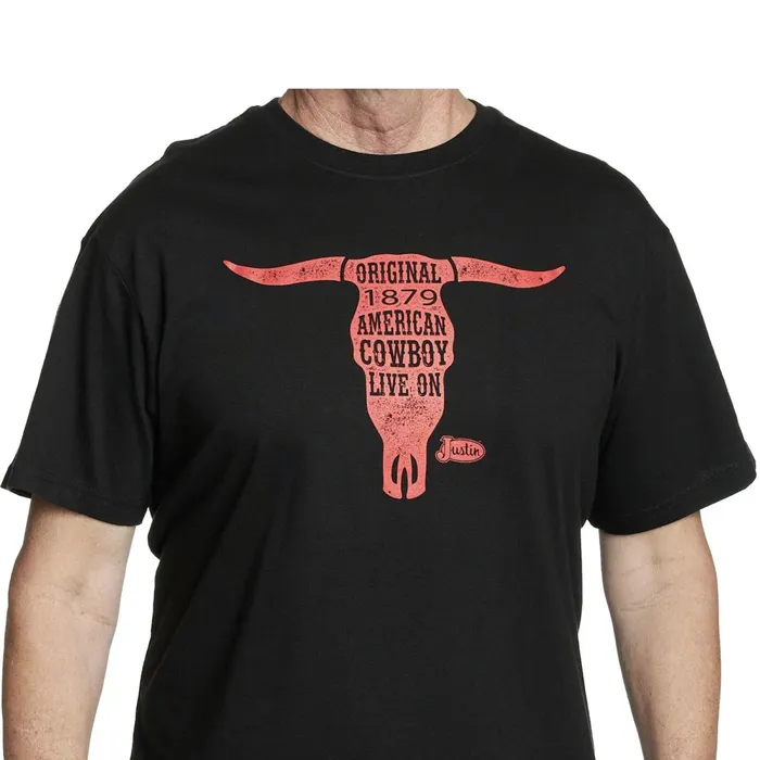 MEN Cowboy Live On Tee Black Justin Boots TShirts and Polos