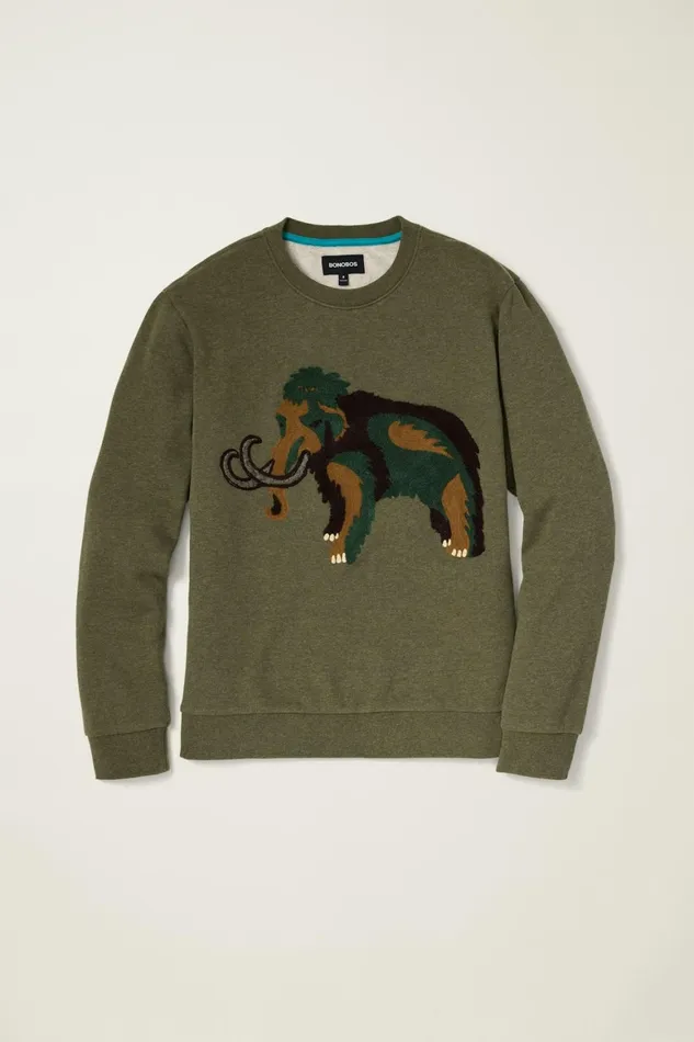 Men Critter Supersoft Fleece Crew Wooly Bully Bonobos Crew and VNeck Sweaters