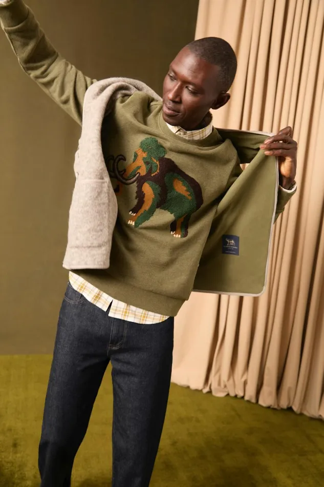 Men Critter Supersoft Fleece Crew Wooly Bully Bonobos Crew and VNeck Sweaters