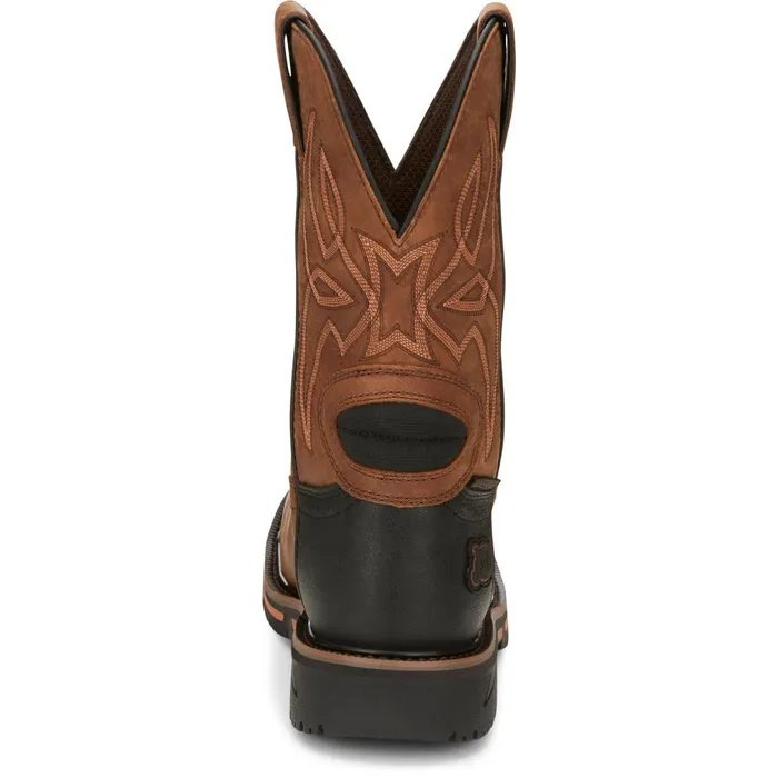 MEN Dallen 11034 Waterproof Nano Comp Toe Brown Justin Boots Work