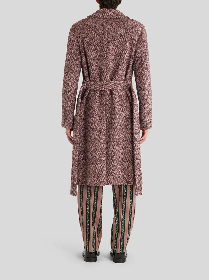 Men DoubleBreasted Wool Midi Coat Etro Coats And Outerwear