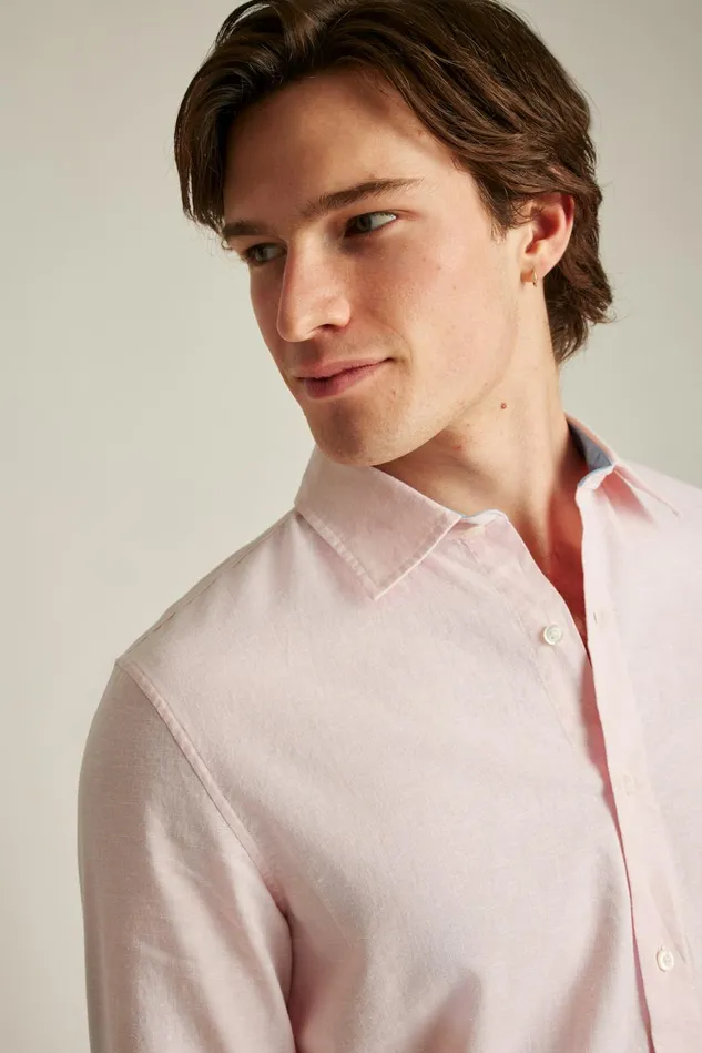 Men Easy Linen Shirt Light Pink Bonobos Casual Shirts