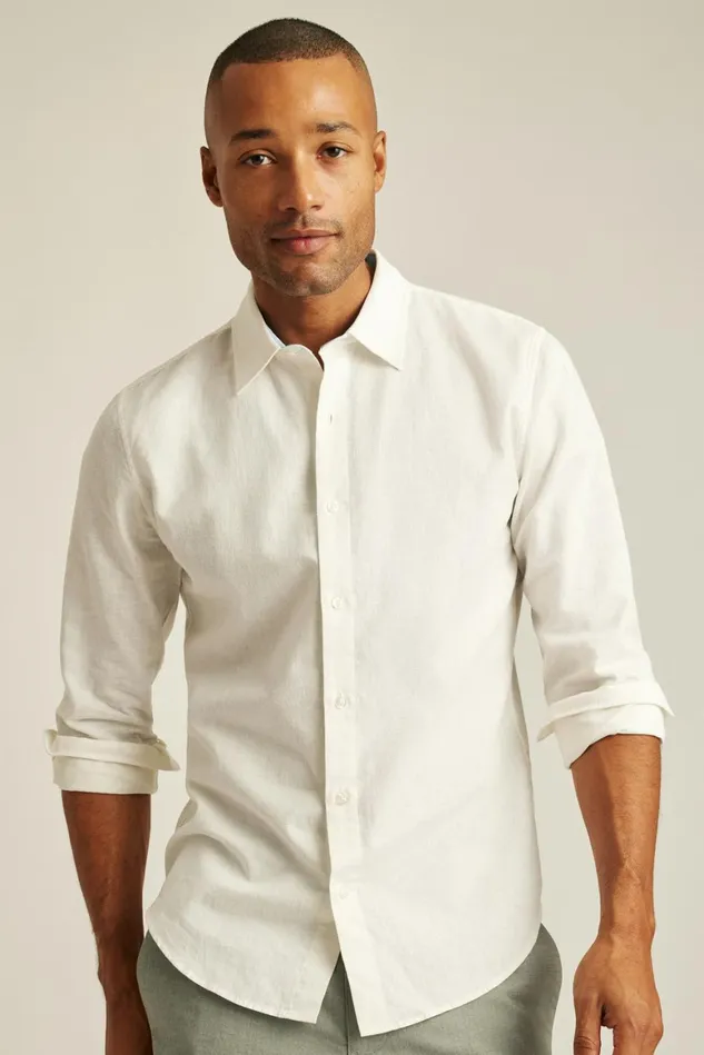Men Easy Linen Shirt White Bonobos Casual Shirts