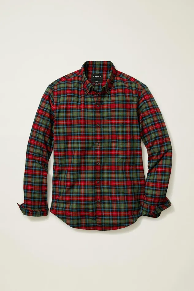 Men Everyday Oxford Shirt Festive Plaid Bonobos Casual Shirts