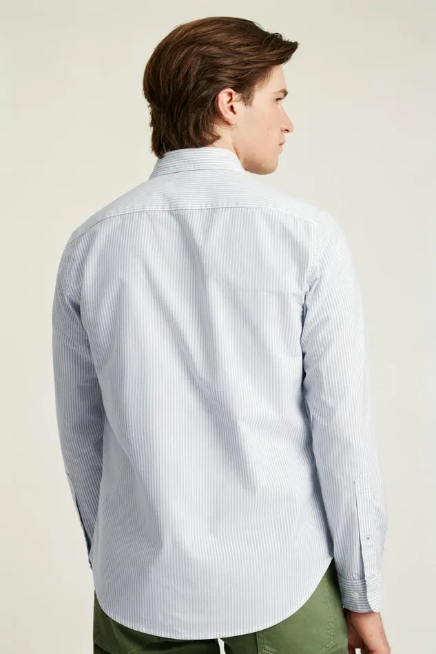 Men Everyday Oxford Shirt Grey Classic Stripe Bonobos Casual Shirts