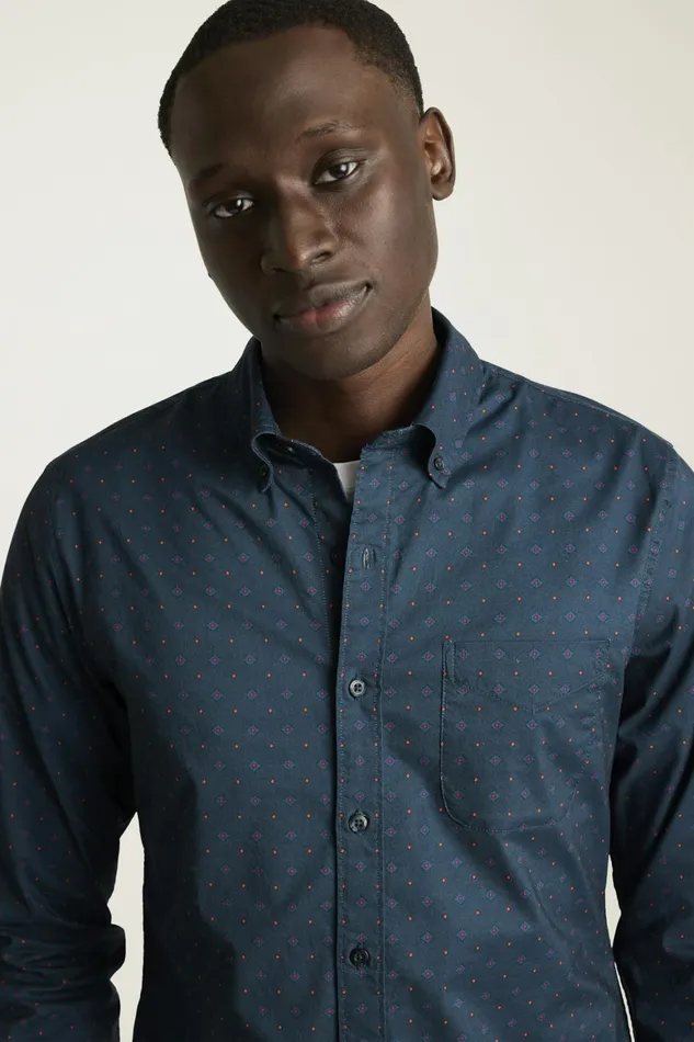 Men Everyday Shirt Navy Diamond Geo Bonobos Casual Shirts