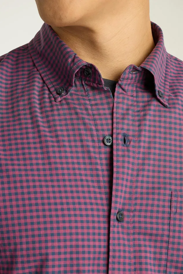 Men Everyday Shirt Navy Plum Check Bonobos Casual Shirts