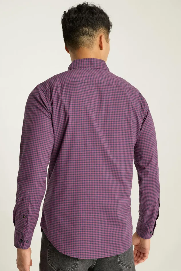 Men Everyday Shirt Navy Plum Check Bonobos Casual Shirts