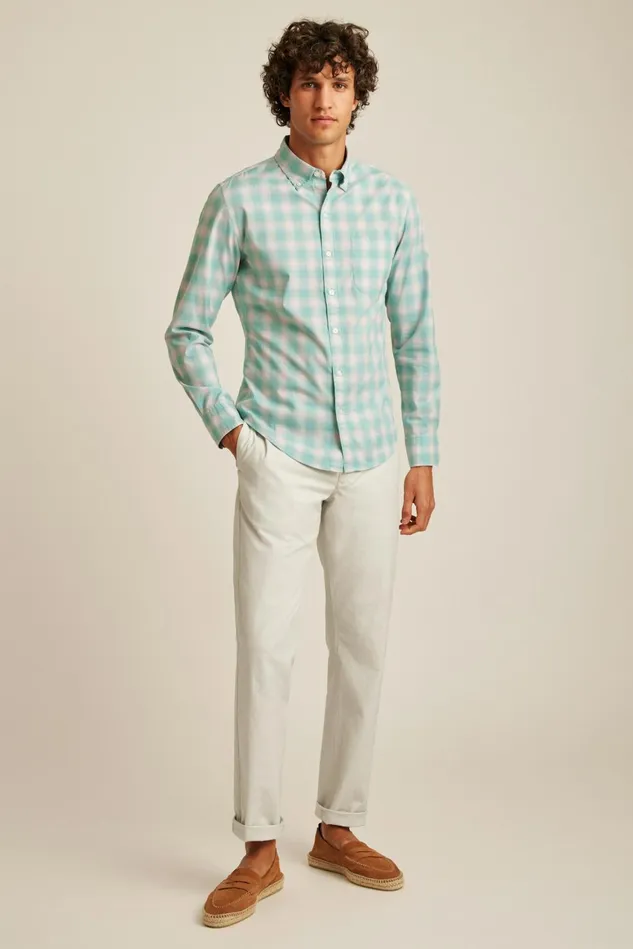 Men Everyday Shirt Pinkesque Plaid Bonobos Casual Shirts