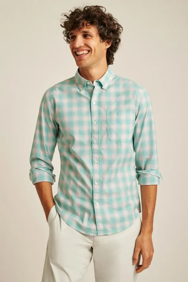 Men Everyday Shirt Pinkesque Plaid Bonobos Casual Shirts