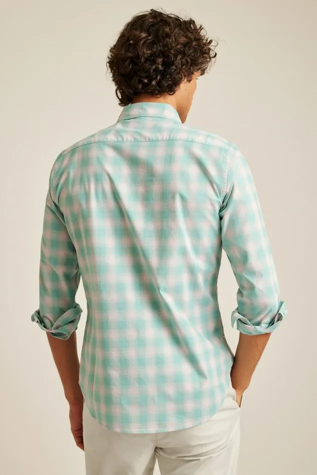Men Everyday Shirt Pinkesque Plaid Bonobos Casual Shirts